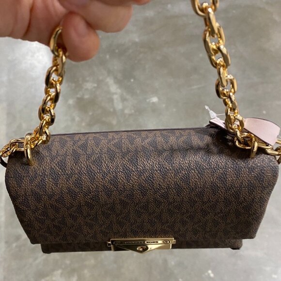 Michael Kors CECE Small Conv Flap Crossbody, Powder Blush/Signature - Picture 5 of 5